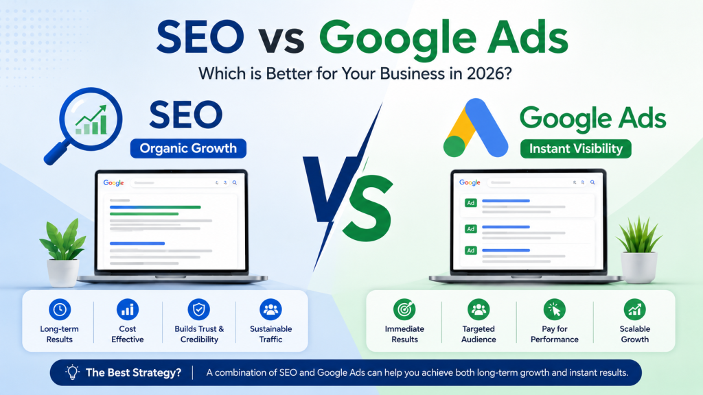 Choosing Between SEO and Google Ads for Business Growth in 2026