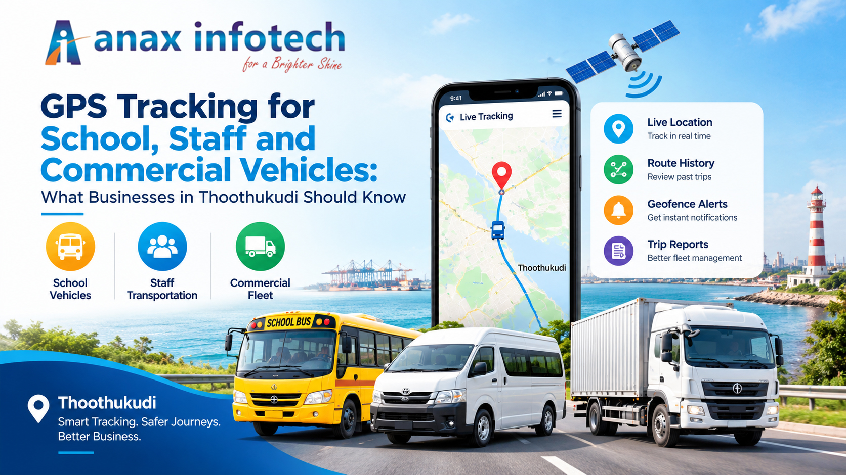 GPS Tracking for School, Staff and Commercial Vehicles: What Businesses in Thoothukudi Should Know